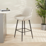 Savoy Light Grey Faux Leather Bar Stool with Black Legs