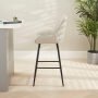 Savoy Light Grey Faux Leather Bar Stool with Black Legs