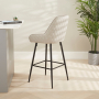 Savoy Light Grey Faux Leather Bar Stool with Black Legs