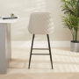 Savoy Light Grey Faux Leather Bar Stool with Black Legs