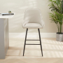 Savoy Light Grey Faux Leather Bar Stool with Black Legs