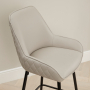 Savoy Light Grey Faux Leather Bar Stool with Black Legs