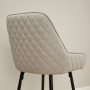 Savoy Light Grey Faux Leather Bar Stool with Black Legs