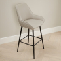 Savoy Light Grey Faux Leather Bar Stool with Black Legs