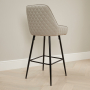 Savoy Light Grey Faux Leather Bar Stool with Black Legs