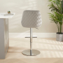 Savoy Grey Velvet Adjustable Bar Stool with Chrome Base