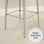 Bella Boutique Grey Velvet Bar Stool with Brushed Steel Legs