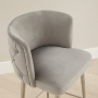 Bella Boutique Grey Velvet Bar Stool with Brushed Steel Legs