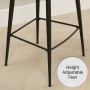 Bella Boutique Blue Velvet Bar Stool with Black Legs