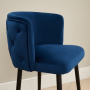 Bella Boutique Blue Velvet Bar Stool with Black Legs