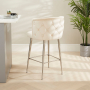 Bella Boutique Champagne Velvet Bar Stool with Brushed Steel Legs