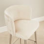 Bella Boutique Champagne Velvet Bar Stool with Brushed Steel Legs