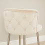 Bella Boutique Champagne Velvet Bar Stool with Brushed Steel Legs