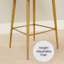 Bella Boutique Teal Velvet Bar Stool with Gold Legs