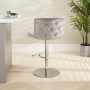 Bella Boutique Grey Velvet Adjustable Bar Stool with Chrome Base