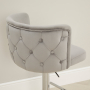 Bella Boutique Grey Velvet Adjustable Bar Stool with Chrome Base