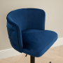 Bella Boutique Blue Velvet Adjustable Bar Stool with Black Base