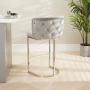 Bonita Boutique Grey Velvet Bar Stool with Chrome Base