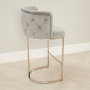 Bonita Boutique Grey Velvet Bar Stool with Chrome Base