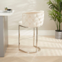 Bonita Champagne Velvet Bar Stool with Chrome Base