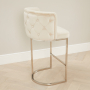 Bonita Champagne Velvet Bar Stool with Chrome Base