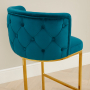 Bonita Boutique Teal Velvet Bar Stool with Gold Base