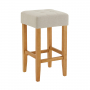 Toft Vintage Natural Linen Fabric Counter Bar Stool with Oak Legs