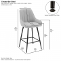 Cooper Natural Linen Fabric Kitchen Counter Bar Stool