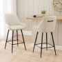 Cooper Natural Linen Fabric Kitchen Counter Bar Stool