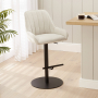 Cooper Natural Linen Fabric Adjustable Height Bar Stool