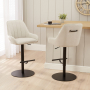 Cooper Natural Linen Fabric Adjustable Height Bar Stool