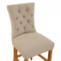 Chester Natural Oatmeal Fabric Counter Bar Stool with Oak Legs