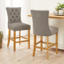 Chester Grey Fabric Counter Bar Stool with Oak Legs