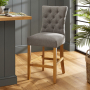 Chester Grey Fabric Counter Bar Stool with Oak Legs