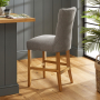 Chester Grey Fabric Counter Bar Stool with Oak Legs