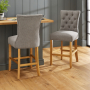 Chester Grey Fabric Counter Bar Stool with Oak Legs