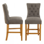 Chester Grey Fabric Counter Bar Stool with Oak Legs