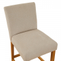 Monty Natural Oatmeal Fabric Counter Bar Stool with Oak Legs