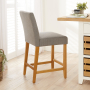 Monty Grey Fabric Counter Bar Stool with Oak Legs