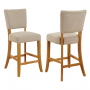 Manor Oak Natural Oatmeal Fabric Counter Bar Stool