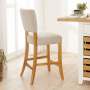 Manor Oak Natural Oatmeal Fabric Counter Bar Stool