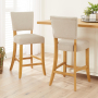 Manor Oak Natural Oatmeal Fabric Counter Bar Stool