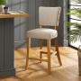 Manor Oak Natural Oatmeal Fabric Counter Bar Stool