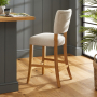 Manor Oak Natural Oatmeal Fabric Counter Bar Stool