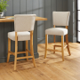 Manor Oak Natural Oatmeal Fabric Counter Bar Stool