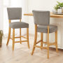 Manor Oak Grey Fabric Counter Bar Stool