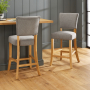 Manor Oak Grey Fabric Counter Bar Stool