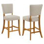 Manor Oak Natural Linen Counter Bar Stool