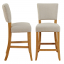 Manor Oak Natural Linen Counter Bar Stool