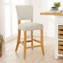 Manor Oak Natural Linen Counter Bar Stool